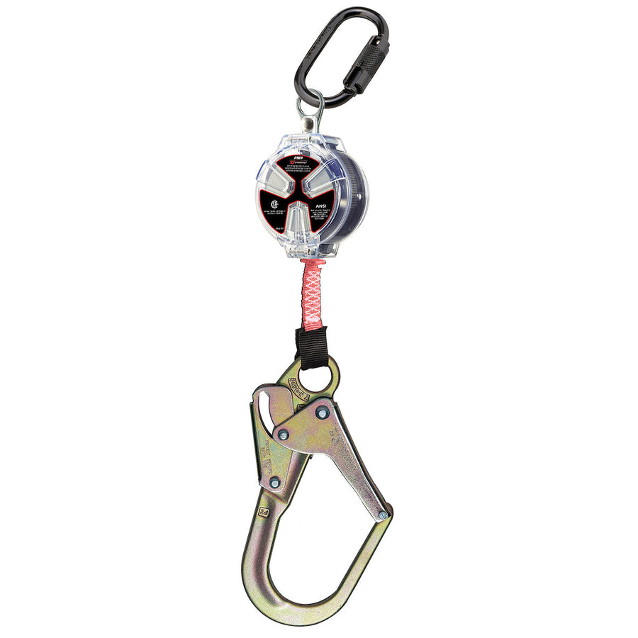 Dynamic - Webbing Self-Retracting Lifeline CSA Class SRL, with Triple Action Carabiner and Large Snap Hook - 6' (1.8m)