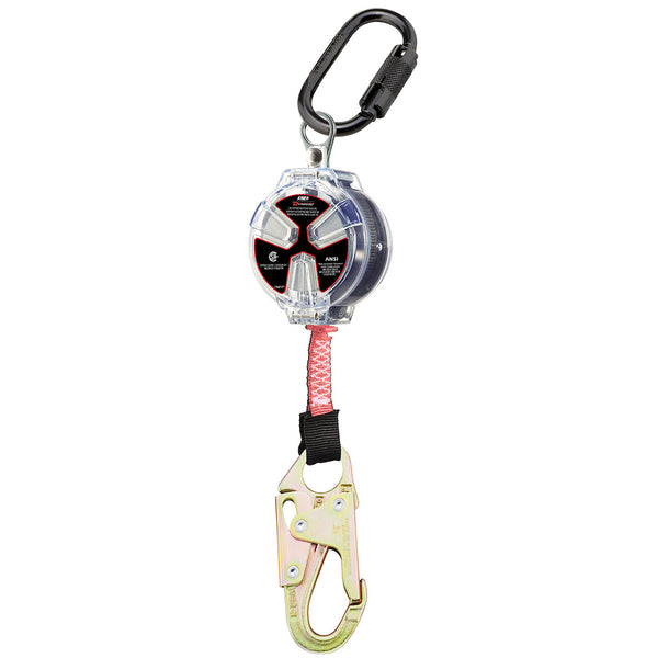Dynamic - Webbing Self-Retracting Lifeline CSA Class SRL, with Triple Action Carabiner and Small Snap Hook - 6' (1.8m)