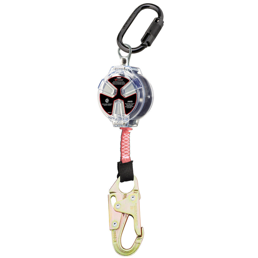 Dynamic - Webbing Self-Retracting Lifeline CSA Class SRL, with Triple Action Carabiner and Small Snap Hook - 6' (1.8m)