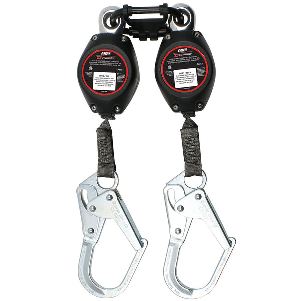 Dynamic - Double Leg Web Self-Retracting Lifeline CSA Class SRL, with Triple Action Carabiner and Medium Snap Hook - 7' (2.1m)