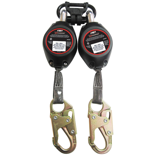 Dynamic - Double Leg Web Self-Retracting Lifeline CSA Class SRL, with Triple Action Carabiner and Small Snap Hook - 7' (2.1m)