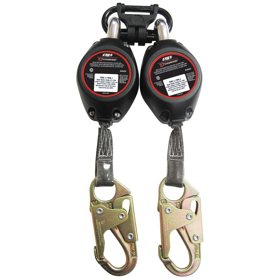 Dynamic - Double Leg Web Self-Retracting Lifeline CSA Class SRL, with Triple Action Carabiner and Small Snap Hook - 7' (2.1m)