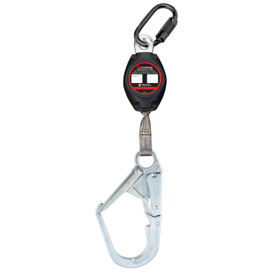 Dynamic - Webbing Self-Retracting Lifeline CSA Class SRL, with Triple Action Carabiner and Large Snap Hook - 7' (2.1m)