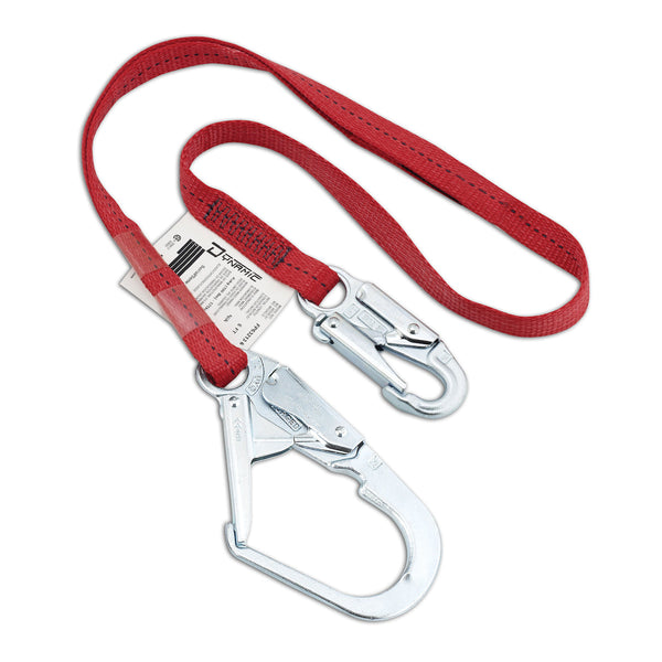 Dynamic - Polyester Webbing Single-Leg Fixed Lanyard with Snap Hook and Scaffold Hook - 1"