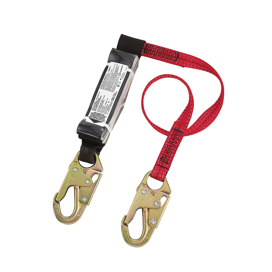 Dynamic Dyna-ONE - Polyester Single-Leg Fixed Lanyard with Energy Absorber and Two Snap Hook Connectors - 1"