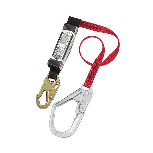 Dynamic Dyna-ONE - Polyester Single-Leg Fixed Lanyard with Energy Absorber, Snap Hook and Scaffold Hook Connectors - 1"