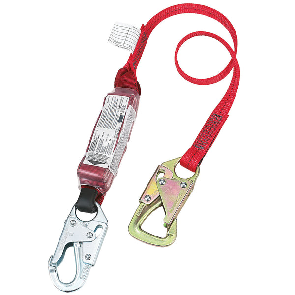 Dynamic - Polyester Single-Leg Fixed Tie-Back Lanyard with Energy Absorber, Snap Hook and Tie-Back small hook connector