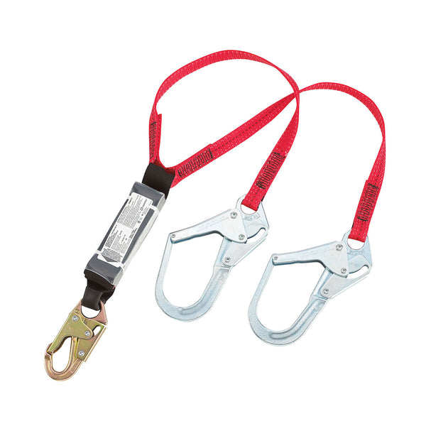 Dynamic Dyna-ONE - Polyester Double-Leg Fixed Y-Lanyard with Energy Absorber, Small Snap Hook and Two Large Snap Hooks