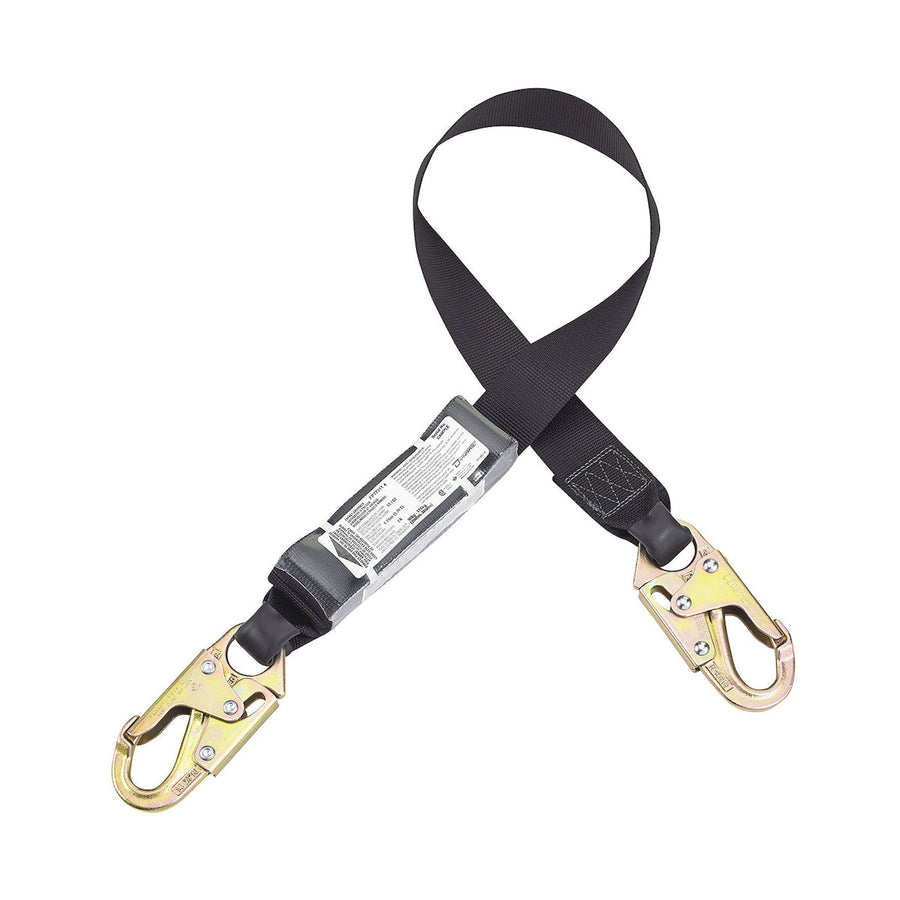 Dynamic Dyna-ONE - Polyester Fixed Single-Leg Lanyard with Energy Absorber and Two Snap Hook Connectors - 1.75" wide