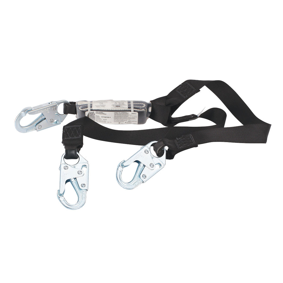 Dynamic - Dyna-ONE Polyester Fixed and Continuous Y-Lanyard with Energy Absorber and Two Snap Hook Connectors - 1.75"