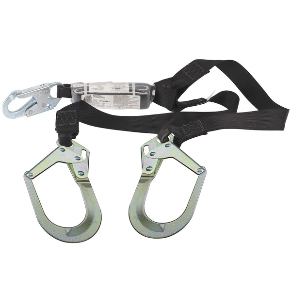 Dynamic Dyna-ONE - Polyester Fixed and Continuous Y-Lanyard with Energy Absorber, Snap Hook and Rebar Hook Connectors - 1.75"