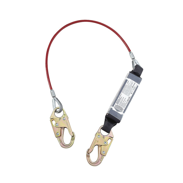 Dynamic Dyna-ONE - Steel Cable Lanyard with Energy Absorbe and Three Snap Hook Connectors - 1/4"