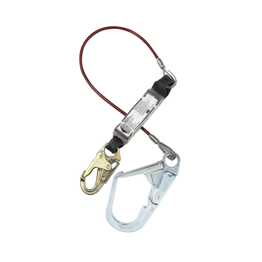 Dynamic Dyna-ONE - Steel Cable Lanyard with Energy Absorbe, Snap Hook and Scaffold Hook Connectors - 1/4"