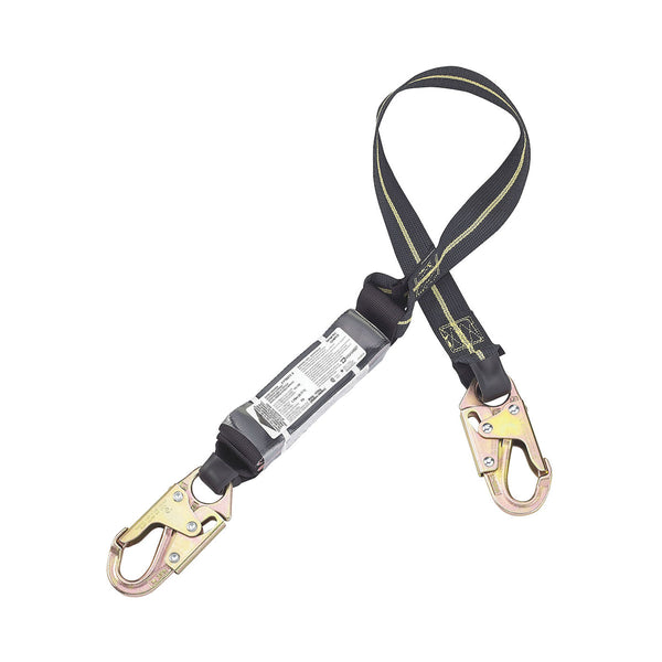 Dynamic Dyna-Pak Kevlar - Kevlar Single-Leg Fixed Lanyard with Energy Absorber and Two Snap Hook Connectors - 1.75"