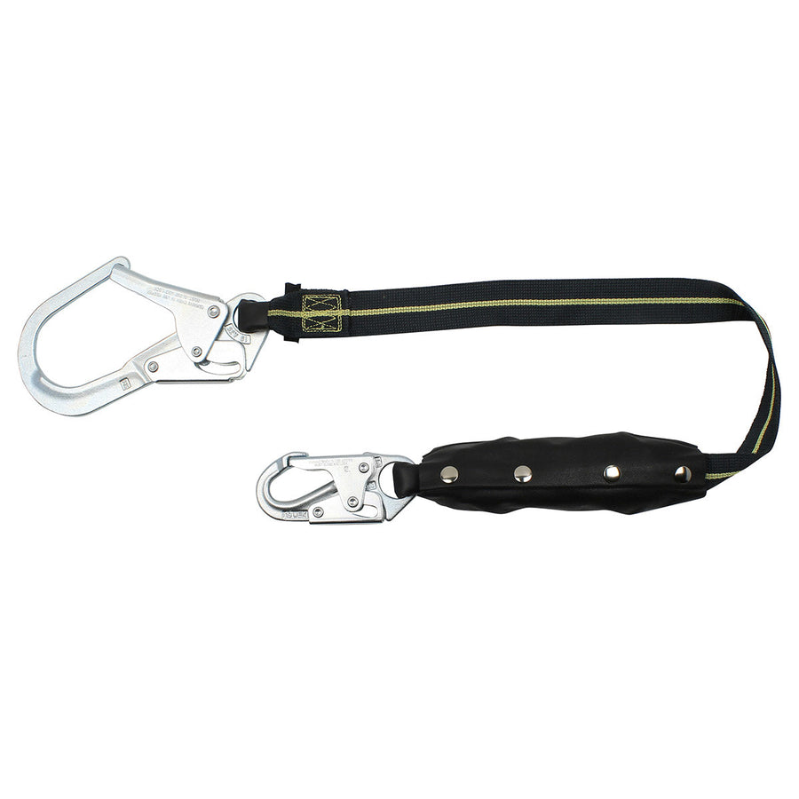 Dynamic Dyna-Pak Kevlar - Kevlar Single-Leg Fixed Lanyard with Energy Absorber, Snap Hook and Scaffold Hook Connectors - 1.75"