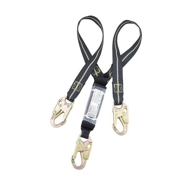 Dynamic - Kevlar Fixed and Continuous Y-Lanyard with Energy Absorber and Three Snap Hook Connectors - 1.75"