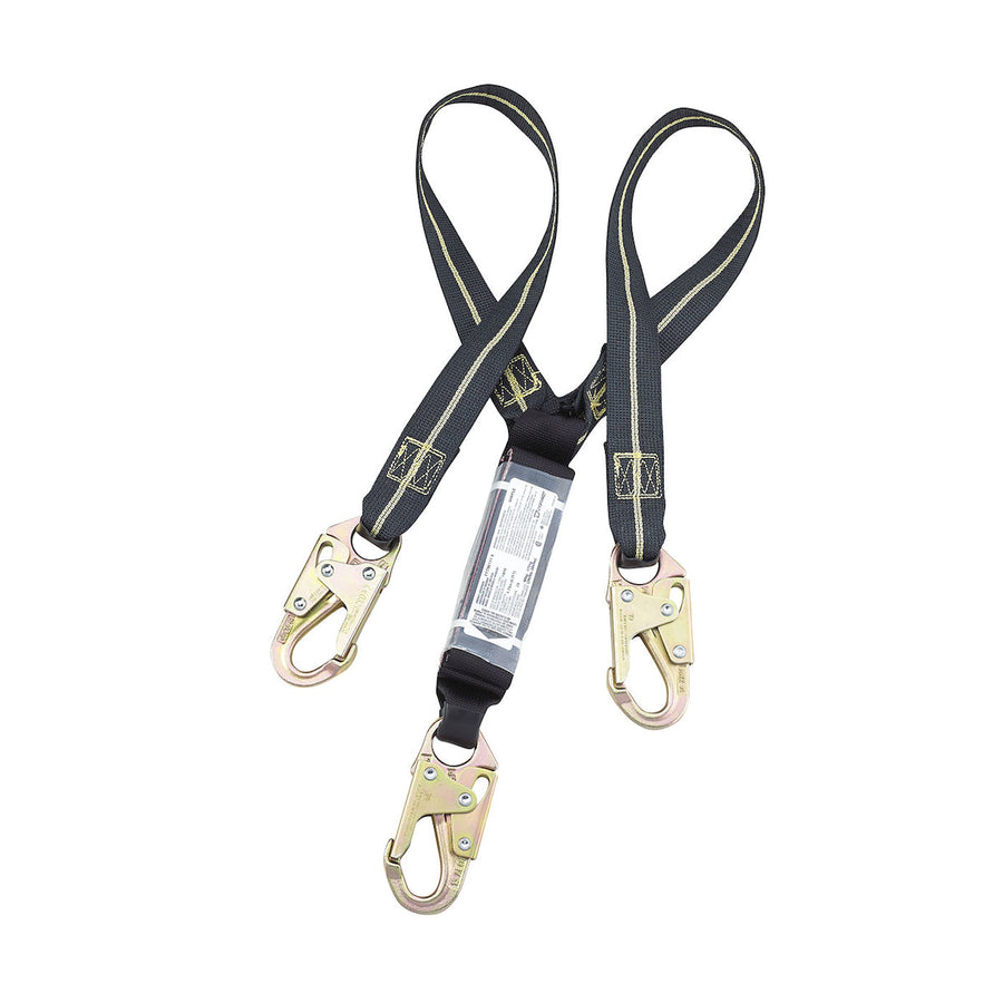 Dynamic - Kevlar Fixed and Continuous Y-Lanyard with Energy Absorber and Three Snap Hook Connectors - 1.75"