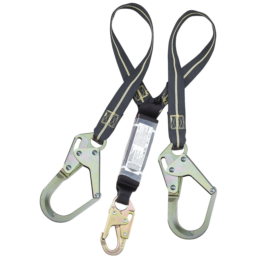 Dynamic - Kevlar Fixed and Continuous Y-Lanyard with Energy Absorber, Snap Hook and Two Scaffold Hook Connectors - 1.75"