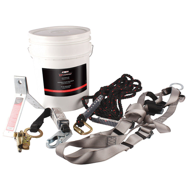 Dynamic - Premium Roofer's Kit In Storage Bucket - 50' Rope