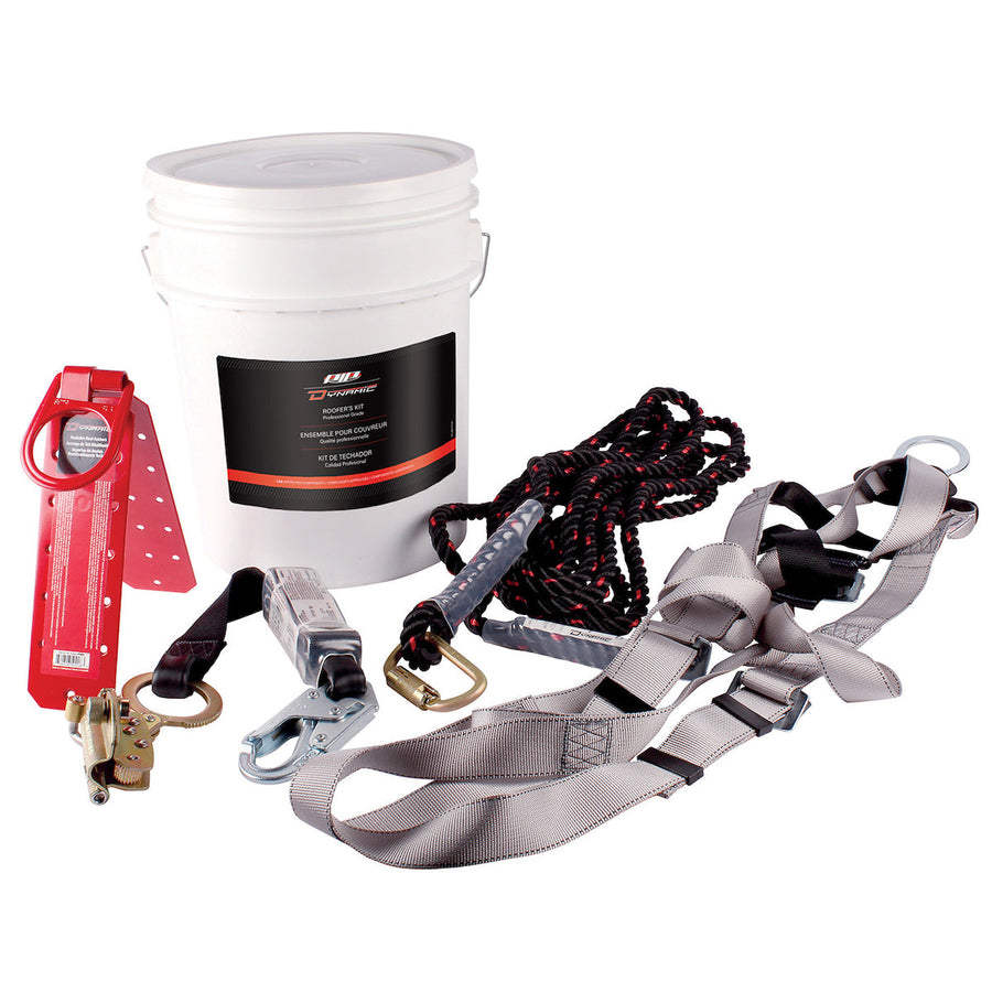 Dynamic Premium-Pro Roofer's Kit In Storage Bucket - 50' Rope
