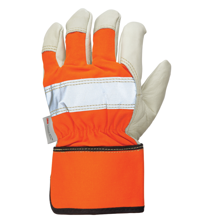 G79416 - Thinsulate Lined Leather HI-Vis Fitter Glove - Orange - product image