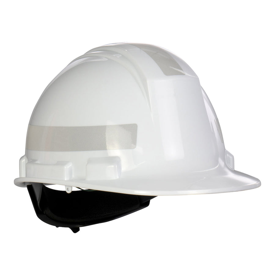 Dynamic Whistler - Cap Style Hard Hat with Reflective Stripes, HDPE Shell, 4-Point Nylon Suspension and "Sure-Lock" Ratchet Adjustment - HP241R01-RS05-01