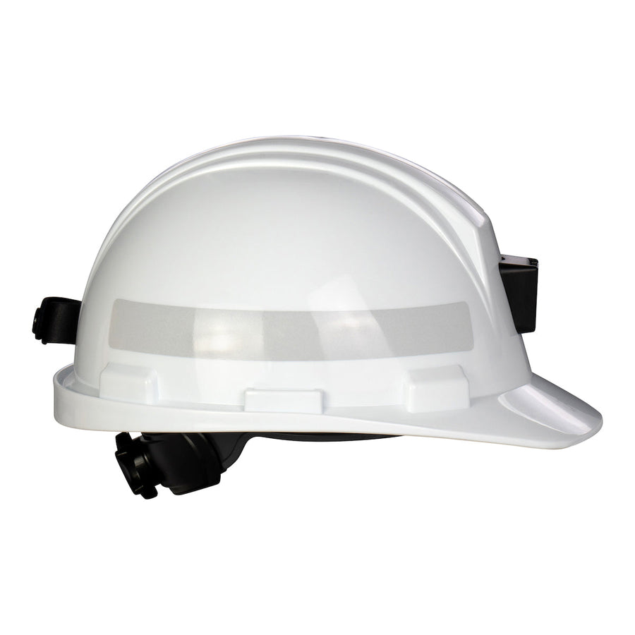 Dynamic Mont-Blanc - Cap Style Hard Hat with HDPE Shell, 4-Point Nylon Suspension, Miner's Lamp Bracket, Reflective Stripes and "Sure-Lock" Swing Ratchet - HP542RMLS2