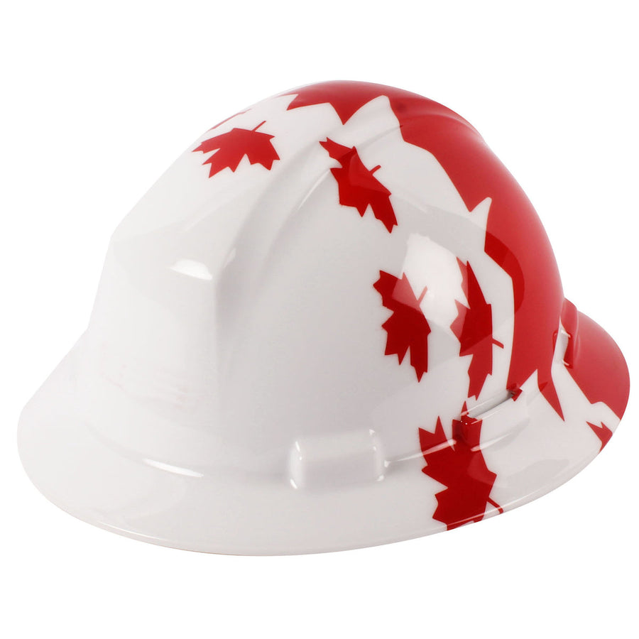 Dynamic Kilimanjaro - Full Brim Hard Hat, Maple Leaf Wrap, HDPE Shell, 4-Point Nylon Suspension and "Sure-Lock" Ratchet Adjustment - Type 1 Class E