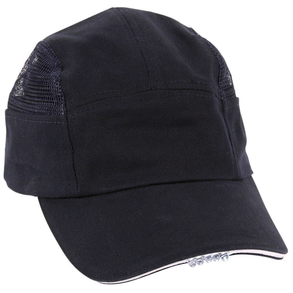 Dynamic - Baseball Style Bump Cap with Protective Liner and Adjustable Back, Integrated LED Light