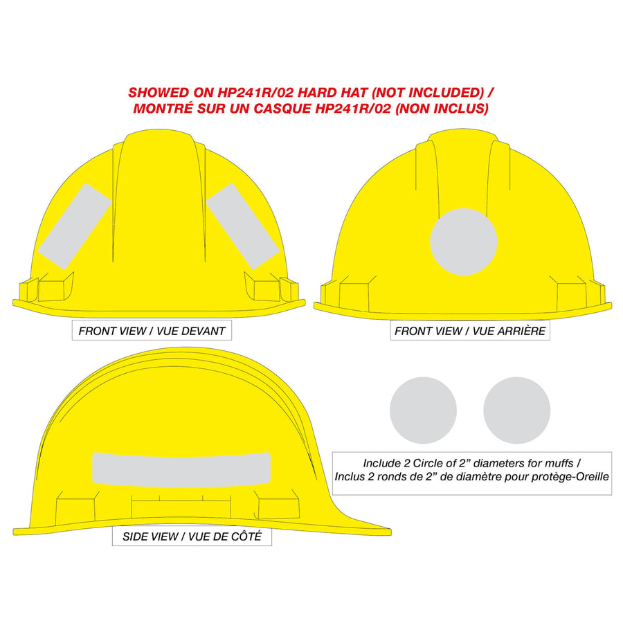 Dynamic - Stick on Reflective Stripes, 2x 8"x1", 3x 2" circle, 2x 3"x1" - HPSS85