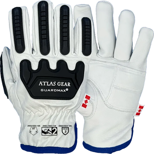 Atlas Workwear Leather Impact Gloves w/ Padded Palm