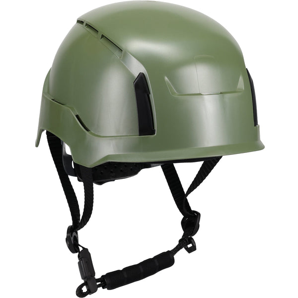 RZRBack PIP - Industrial Climbing Helmet with Polycarbonate / ABS Vented Shell, Nylon Suspension, Wheel Ratchet Adjustment and 4-Point Magnetic Chin Strap