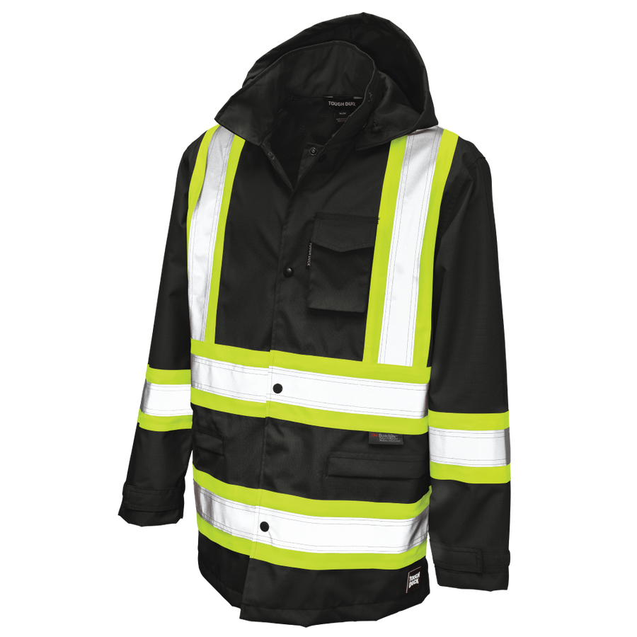 S37211 - Safety Rain Jacket - Black - product image