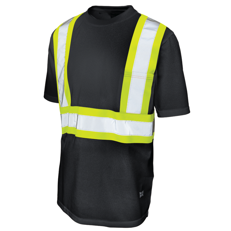 S39211 - Micro Mesh S/S Safety T-Shirt W/Pocket - Black - product image
