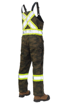 Tough Duck Camo Flex Duck Safety Bib Overall - Green Camo Back