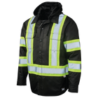 SJ51 - Quilt-lined Hooded Safety Jac-shirt - Black - product image