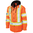 SJ51 - Quilt-lined Hooded Safety Jac-shirt - Orange - product image
