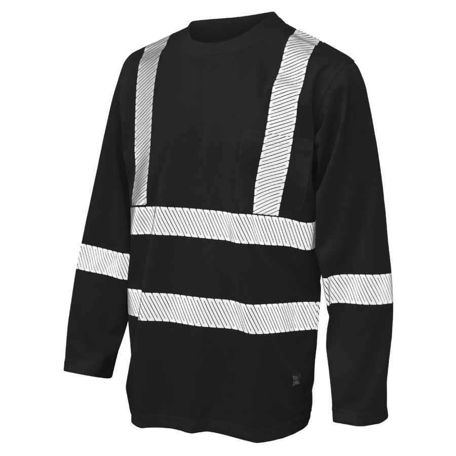ST081 - Micro Mesh L/S Safety T-Shirt - Black - product image