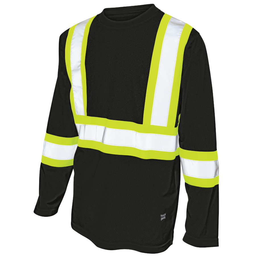 ST101 - Mirco Mesh L/S Safety T-Shirt W/ Armband - Black - product image
