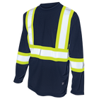 ST101 - Mirco Mesh L/S Safety T-Shirt W/ Armband - Navy Blue - product image