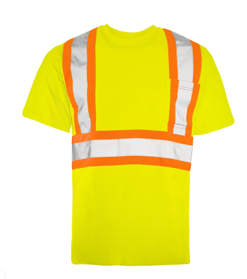 Short Sleeve Cotton Traffic T-Shirt, 4″ Refl. Tape - TT3 - 1/CS