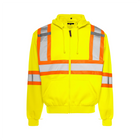 Hi-Vis Hoodie w/ Detachable Hood, 4" Refl. Tape - Yellow - Wasip