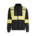 Hi-Vis Quilted Freezer Jacket, 4" Refl. Tape - Black - Wasip