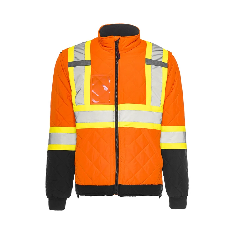 Hi-Vis Quilted Freezer Jacket, 4" Refl. Tape - Orange - Wasip