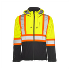 Soft Shell Jacket w/ Detachable Hood, 4" Refl. Tape - Yellow - Wasip