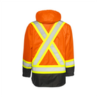Hi-Vis 6-in-1 Winter Traffic Parka, 4" Refl. Tape - Orange/Black - Wasip