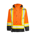 Hi-Vis 6-in-1 Winter Traffic Parka, 4" Refl. Tape - Orange/Black - Wasip