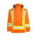 Hi-Vis 6-in-1 Winter Traffic Parka, 4" Refl. Tape - Orange/Orange - Wasip