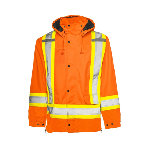 Wasip Hi-Vis 6-in-1 Winter Traffic Parka, 4" Refl. Tape