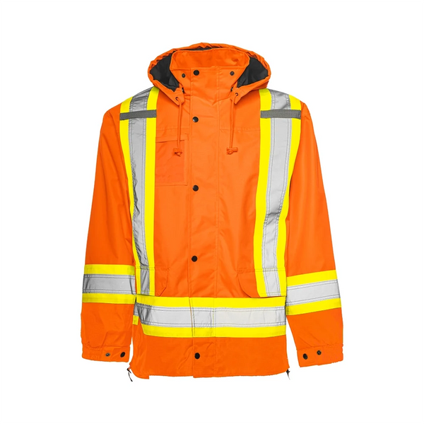 Wasip Hi-Vis 6-in-1 Winter Traffic Parka, 4" Refl. Tape